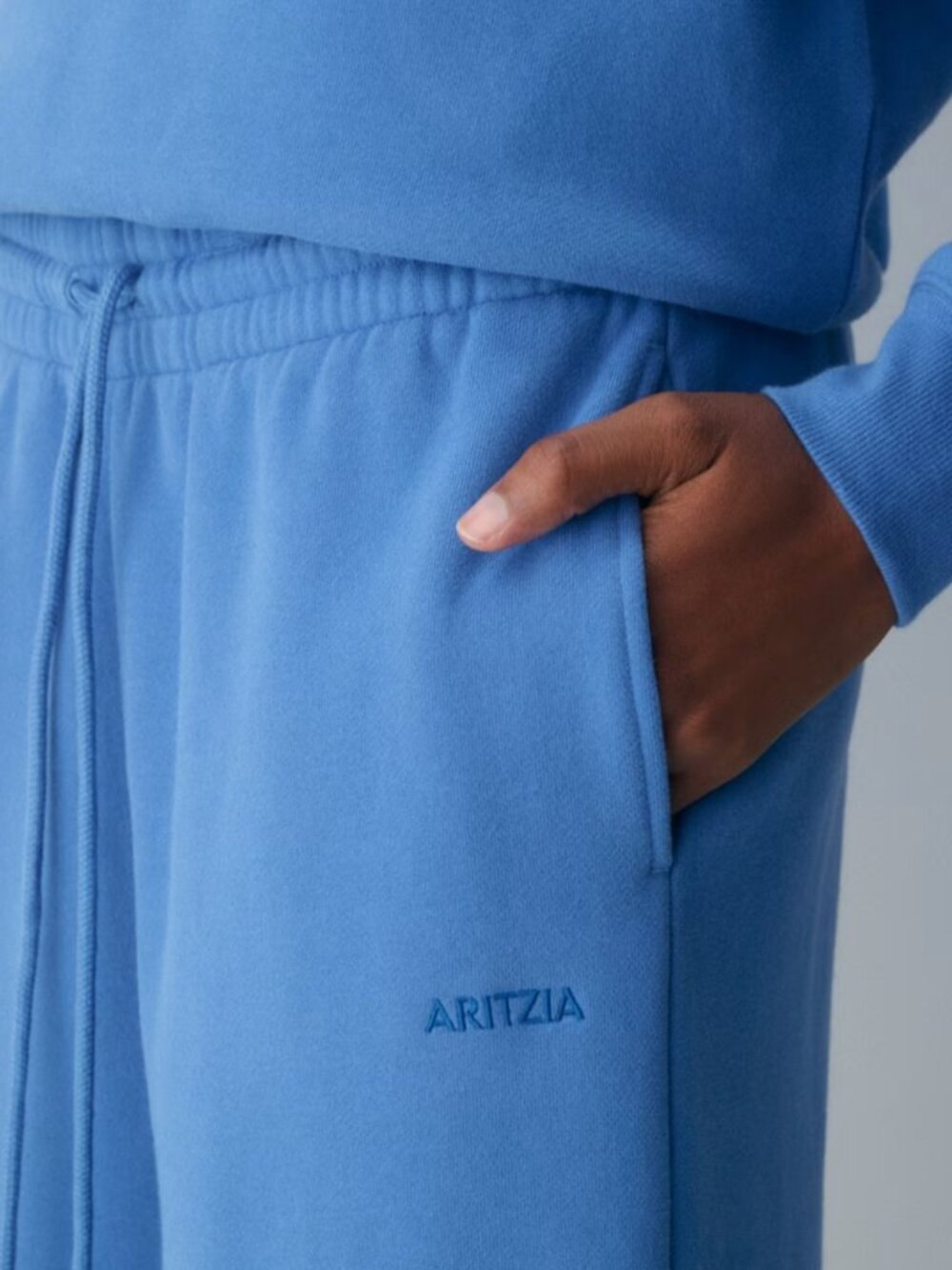NWT Aritzia Sweatfleece BOYFRIEND WIDE pants French Blue